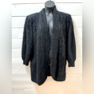 VINTAGE Angora Black Coat XL/XXL (Brand: Venesha)